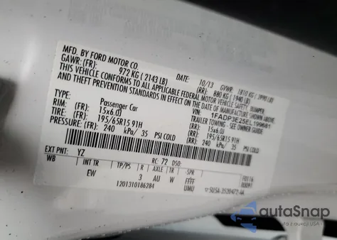 2014 Ford Focus S z USA, uszkodzony, nr VIN 1FADP3E25EL199681